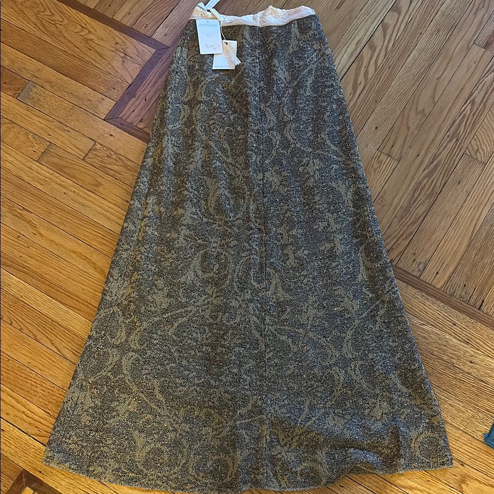Anthropologie Gold and Black Maxi Skirt